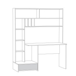 Стол письменный Лайт 03.243 Н, плэйн, сатин
