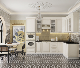 Кухонный гарнитур Регина Белый/Классика Светлый 3х1,7 м