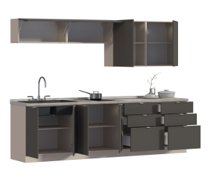 Кухонный гарнитур Регина Квадро Песочный / Базальт 2,8 м