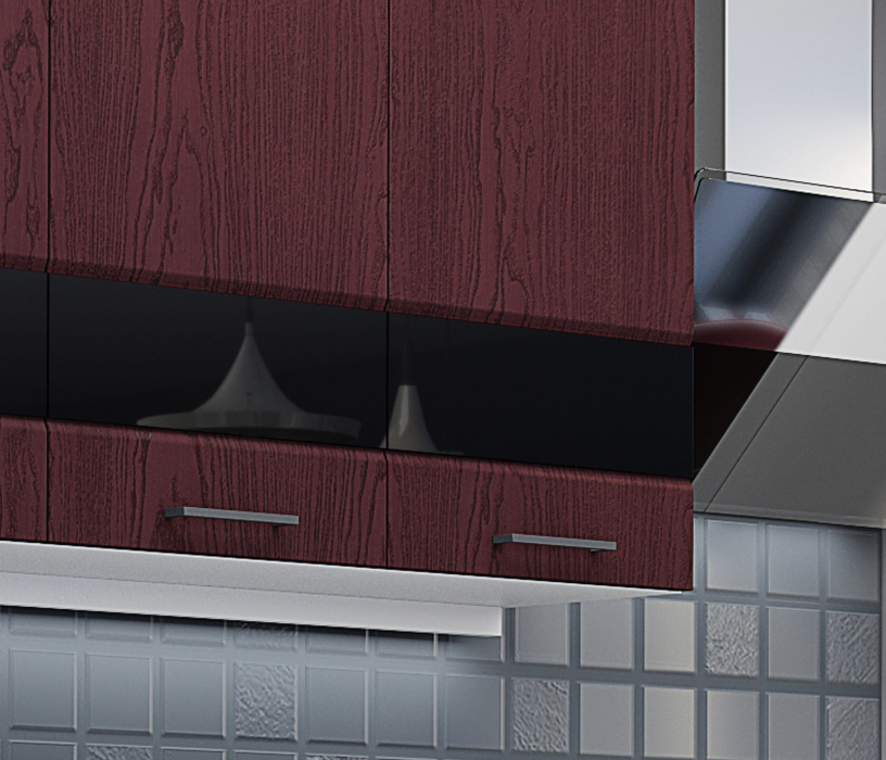 Кухонные гарнитуры, Кухня Астра 2,0 м Красное дерево патина/Дуб галиано МДФ