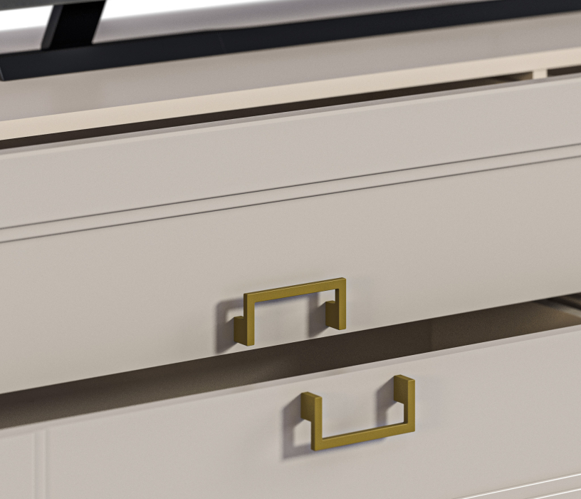 ТВ-тумбы, Тумба под телевизор Ассоль СБ-3433 Кашемир серый/МДФ Кашемир