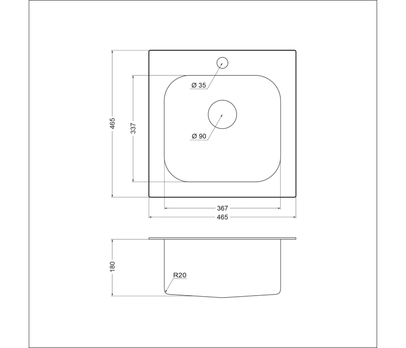 Кухонные мойки, Врезная мойка Emar 130A