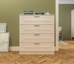 Комод Гранд / Ливерпуль СБ-3525 Дуб Приморский Белый/МДФ Классика Светлый