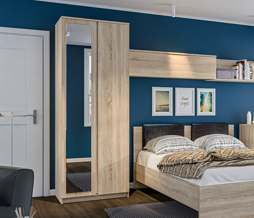 Для одежды, Шкаф 2-х дверный с зеркалом Веста СБ-2259