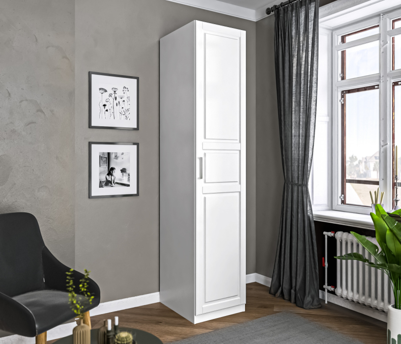 Шкафы пеналы, Шкаф-пенал МАКС 500 Белый/МДФ Белый матовый