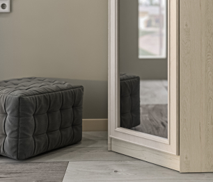 Шкаф угловой Гранд / Ливерпуль СБ-3507 Дуб Приморский Белый/МДФ Классика Светлый