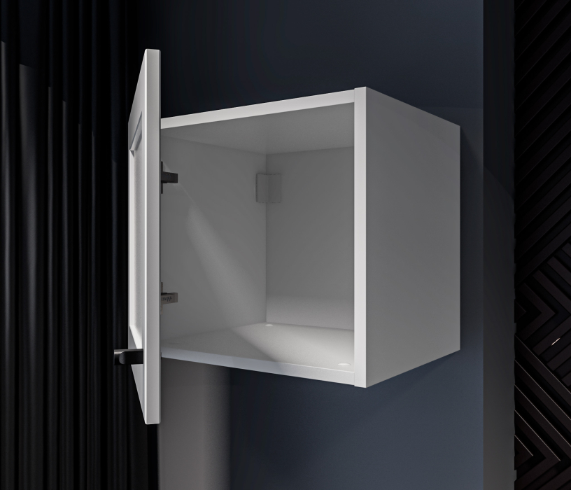 Настенные полки, Твин СБ-3383 Полка Белая с глухим фасадом