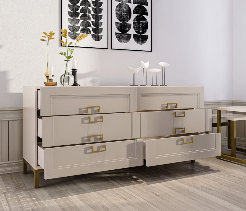 Комоды, Комод Ассоль СБ-3435 Кашемир серый/МДФ Кашемир