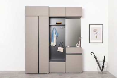 Шкаф двустворчатый Сидней 16.367.02, антрацит, веллюто капучино