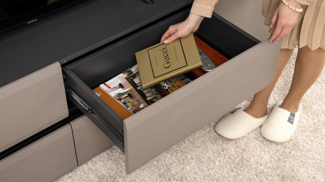 Тумба под ТВ Сидней 13.63, антрацит, веллюто капучино